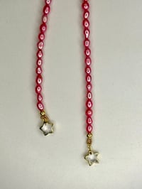 Image 4 of Pink Pearl “Bow-lo” with Star Charms