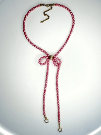 Image 1 of Pink Pearl “Bow-lo” with Star Charms