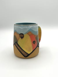 Image 3 of Hot Air Balloon Mug on brown clay