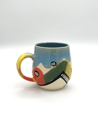 Image 1 of Hot Air Balloon Mug with Glossy Blue Glaze