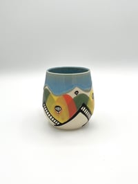 Image 3 of Hot Air Balloon Mug with Glossy Blue Glaze