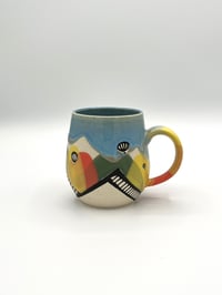 Image 4 of Hot Air Balloon Mug with Glossy Blue Glaze