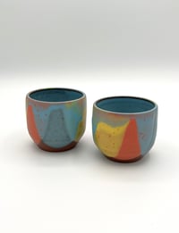 Image 1 of Multi-Color Scalloped Tea cup