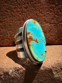 Image 1 of WL&A Handmade Heavy Ingot Split Cuatro Gem Grade Royston Ring - Size 9