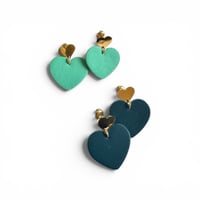 Image 1 of Boucles SIXTINE Turquoise / Bleu canard