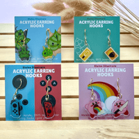 Image 1 of Retro Game Earrings/ S925 Silver Ear Hooks (gold plated)