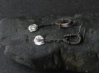Image 1 of Leaf Impression Silver Earrings