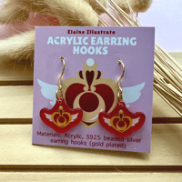 Image 2 of Sailormoon Earrings/ S925 Silver Ear Hooks (gold plated)