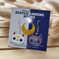 Image 4 of Sailormoon Earrings/ S925 Silver Ear Hooks (gold plated)