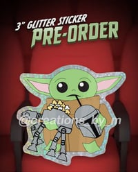 PREORDER - Baby at the movies - 3" Glitter sticker