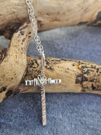 Image 8 of Ladies Wrapped Wire Cross Necklace - Sterling Silver 