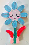 Light Blue Daisy - original wood flower