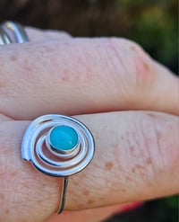 Image 1 of Ready to ship! Sterling Silver Swirl Gemstone Ring - UK size M 