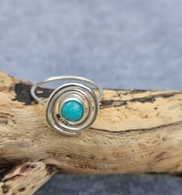 Image 4 of Ready to ship! Sterling Silver Swirl Gemstone Ring - UK size M 