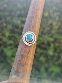 Image 3 of Ready to ship! Sterling Silver Swirl Gemstone Ring - UK size M 