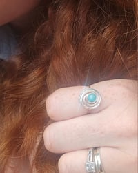 Image 6 of Ready to ship! Sterling Silver Swirl Gemstone Ring - UK size M 