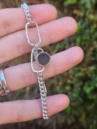 Image 4 of Ready to ship! Mens curb chain Bracelet -  Black onyx and Sterling Silver 