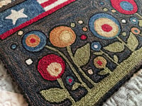 Image 3 of Grammies Pennies Primitive Punch Needle Decorative Folk Art Mat/Mini Rug~~