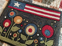 Image 2 of Grammies Pennies Primitive Punch Needle Decorative Folk Art Mat/Mini Rug~~