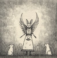'Rabbit Spirit' Original Coaster Drawing