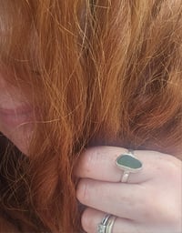 Image 2 of Ready to ship! Green Cornish Seaglass Ring 