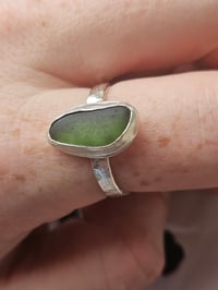 Image 4 of Ready to ship! Green Cornish Seaglass Ring 
