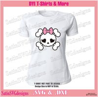 Image 3 of Girly Skull and Bones Design SVG Files, Cricut, Studio, Digital Cut Files
