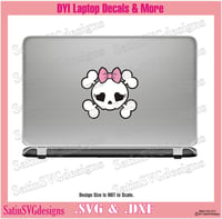Image 4 of Girly Skull and Bones Design SVG Files, Cricut, Studio, Digital Cut Files