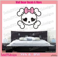 Image 5 of Girly Skull and Bones Design SVG Files, Cricut, Studio, Digital Cut Files