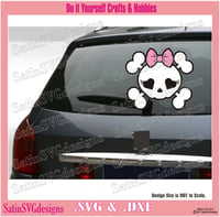 Image 6 of Girly Skull and Bones Design SVG Files, Cricut, Studio, Digital Cut Files