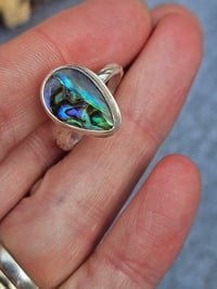Image 5 of Sterling Silver and Abalone Shell Teardrop Ring 