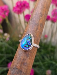 Image 1 of Sterling Silver and Abalone Shell Teardrop Ring 