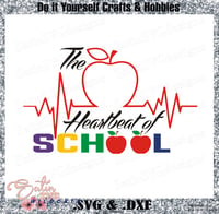 Image 1 of Heart Of School Design SVG Files, Cricut, Studio, Digital Cut Files