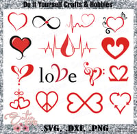 Image 1 of Heart-Love Design SVG Files, Cricut, Silhouette Studio, Digital Cut Files