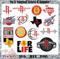 Image 1 of Houston Rockets Basketball Designs. SVG Files, Cricut, Studio, Digital Cut Files