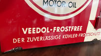 Image 3 of Vintage (ca. 1960s) German (Enamel) Veedol Motor Oil Advertising Sign w/Functional Thermometer