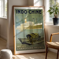 Image 1 of “Indo-Chine — Par les Chargeurs Réunis” Vintage Travel Poster