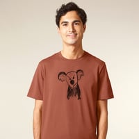 Image 1 of  'Crazy Koala' - Adult t-shirt, rusty brown