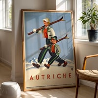 Image 1 of  "Autriche" Vintage Austria Ski Travel Poster