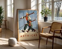 Image 2 of  "Autriche" Vintage Austria Ski Travel Poster
