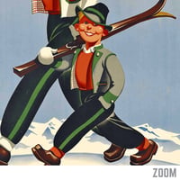 Image 3 of  "Autriche" Vintage Austria Ski Travel Poster