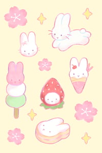 Image 1 of Sakura Bunny Sticker Sheet