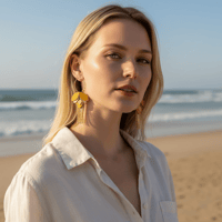 Image 1 of Boucles NINON Jaune