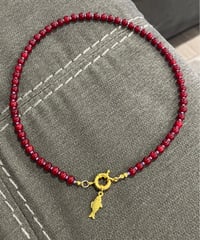 Image 3 of Deep Red Fish Pendant Necklace 