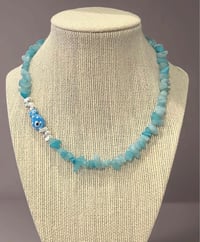 Image 1 of Blue Stone Fish Necklace