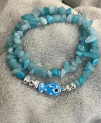 Image 3 of Blue Stone Fish Necklace
