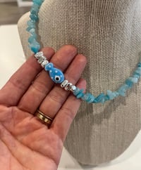 Image 5 of Blue Stone Fish Necklace
