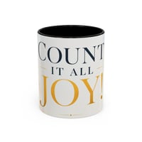 Image 1 of Count It All Joy Accent Coffee Mug — Inspirational Religious Scripture Gift