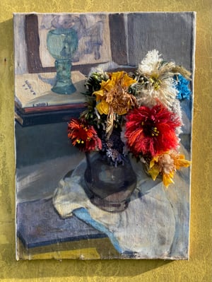 Image of altered perspective painting - still life blooms