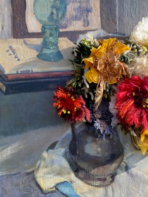 Image of altered perspective painting - still life blooms
